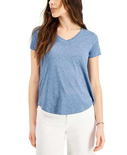 Style & Co Petite Burnout V Neck T-Shirt