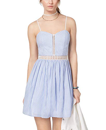 City Studios Juniors Striped Illusion Crochet Dress