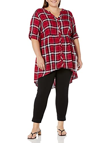 Plus Size Pleasant Notched Neck Button Shirt