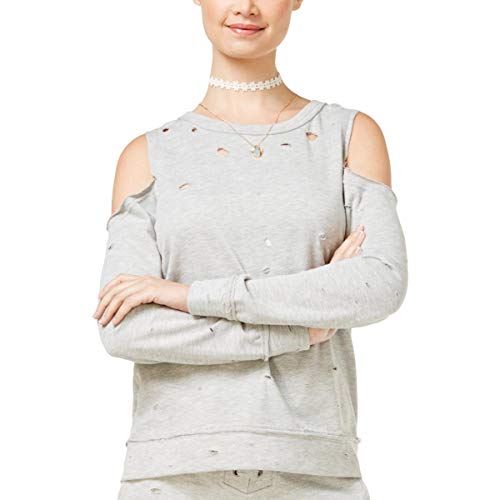 Almost Famous Juniors Ripped Cold Shoulder Sweatshirt