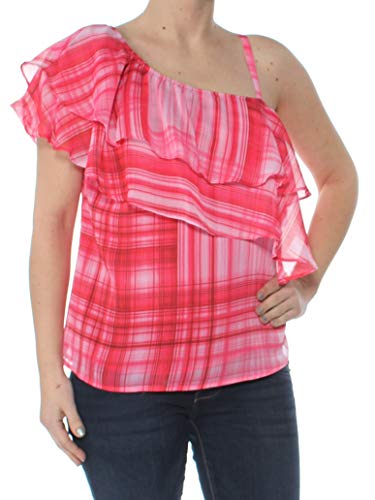 Printed One Shoulder Ruffled Top