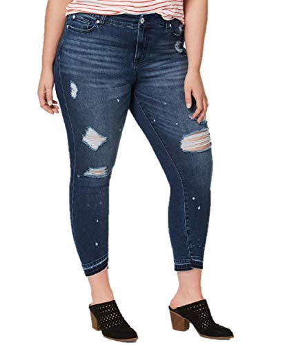 Celebrity Pink Trendy Plus Size Destructed Skinny Jeans