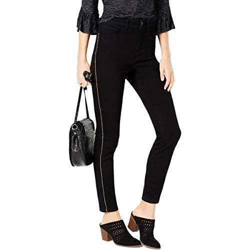 Style & Co Petite Chain Embellished High Rise Skinny Jeans