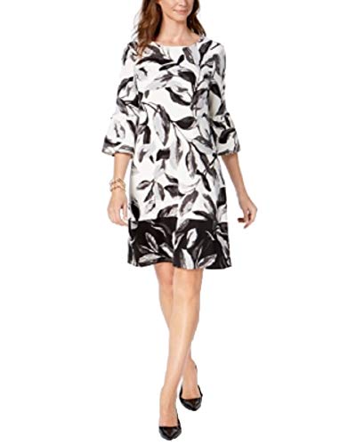 Alfani Petite Printed Bell Sleeve Shift Dress