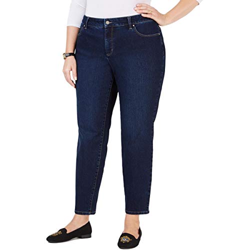Charter Club Plus Size Straight Leg Ankle Jeans Atlantic Wash 18W