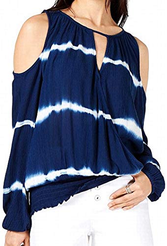 INC Tie-Dye Cold-Shoulder Top
