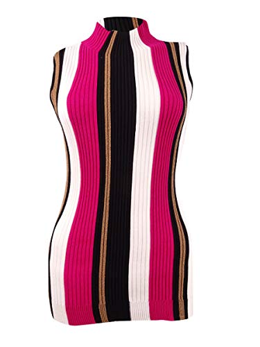 Ribbed Mock Neck Sleeveless Sweater