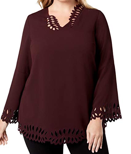 Alfani Plus Size Cutout Poet Sleeve Blouse