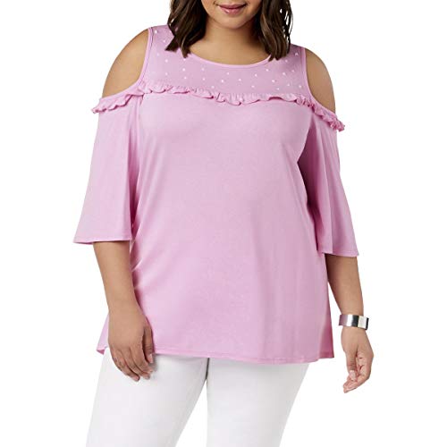 NY Collection Plus Size Cold Shoulder Top