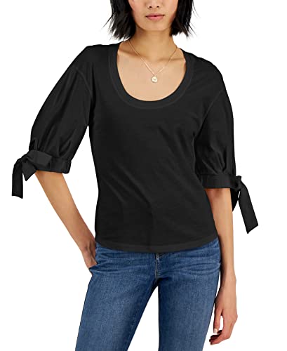 INC International Concepts Womens Tie Sleeve Top