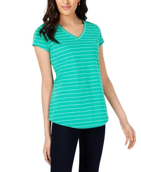 Maison Jules Striped V Neck Top