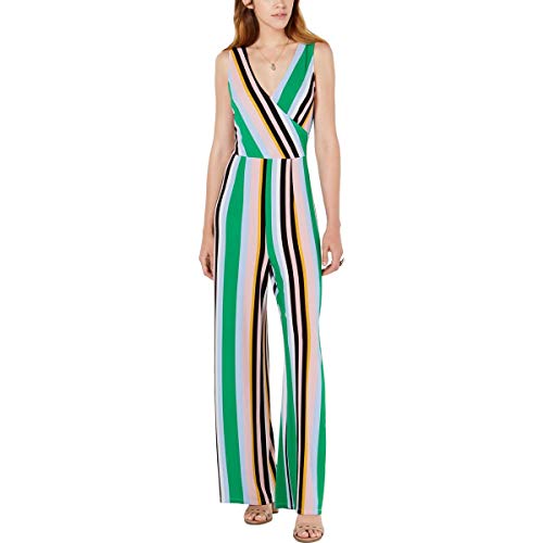 Bar III Striped Surplice Neck Jumpsuit