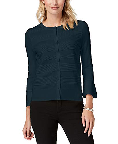 Charter Club Petite Textured Bell Sleeve Cardigan