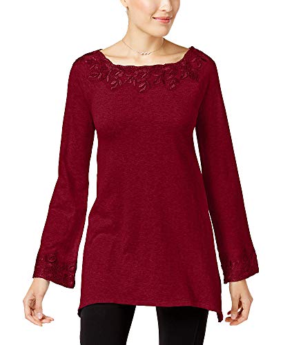 Style & Co Petite Lace Trim Sweater Tunic