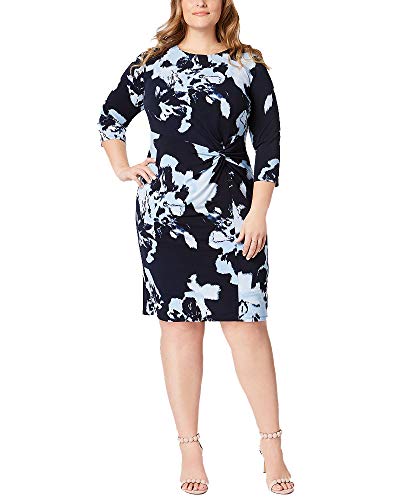 Plus Size Printed Twist Front Dress