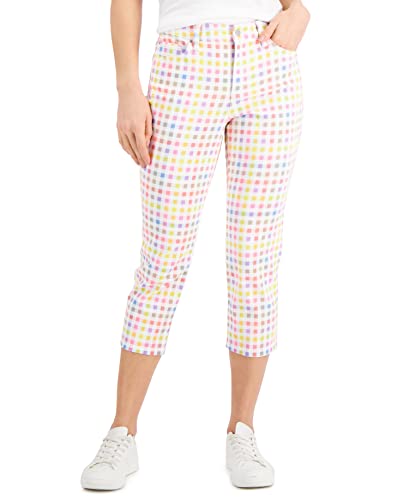 Charter Club Petite Bristol Gingham Print Capri Jeans