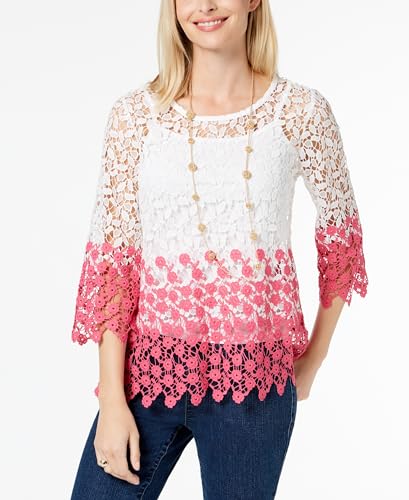 Charter Club Two Tone Lace Top