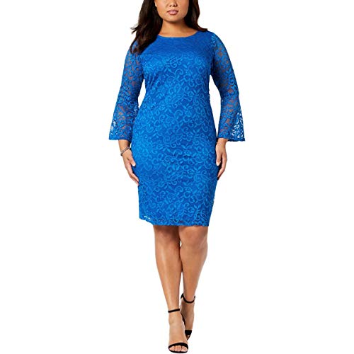 Alfani Plus Size Lace Bell Sleeve Sheath Dress