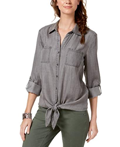Tie-Hem Denim Shirt