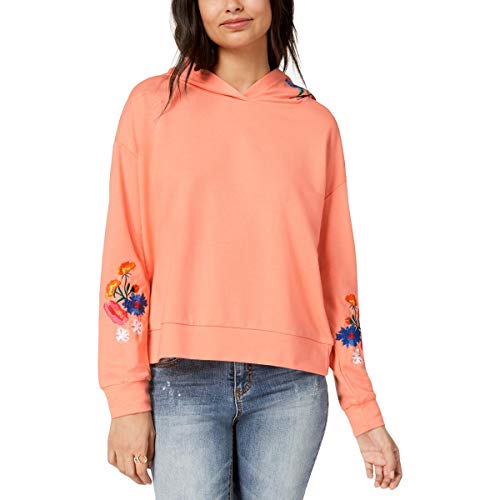 Almost Famous Juniors Floral Embroidered Hoodie