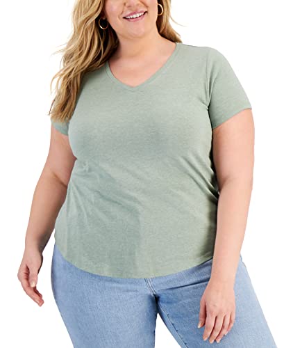Style & Co Plus Size Solid Burnout T-Shirt
