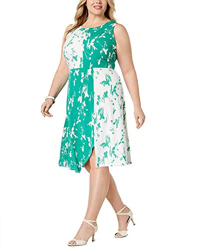 Alfani Plus Size Colorblocked Fit Flare Dress