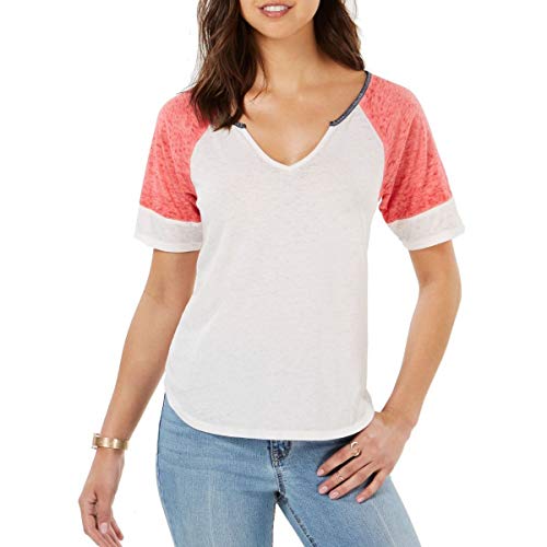 Juniors' Colorblocked Burnout Football T-Shirt