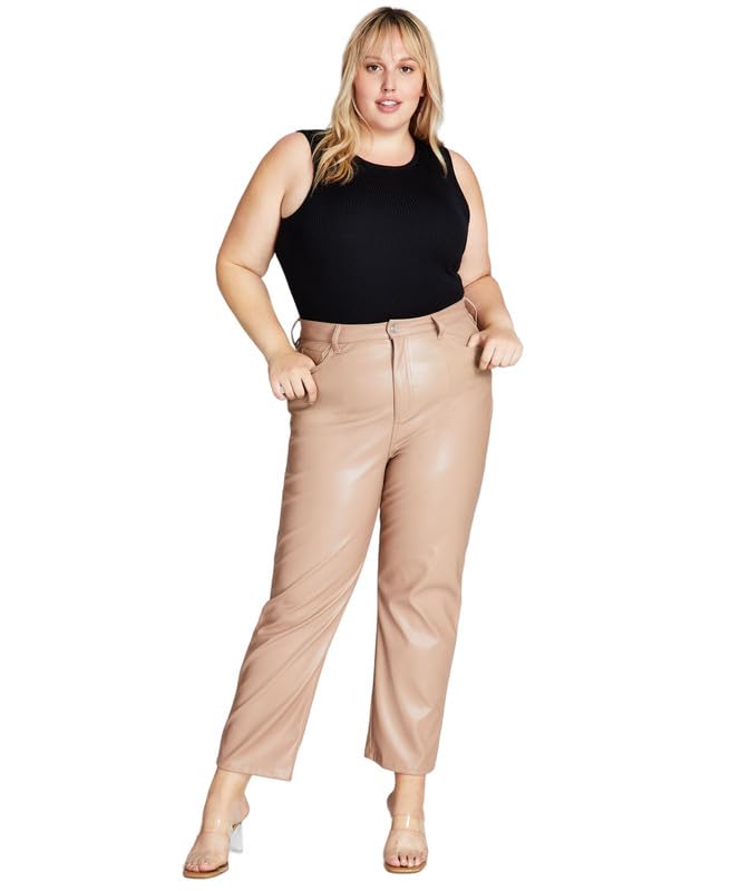 Now This Trendy Plus Size Faux Leather Pants