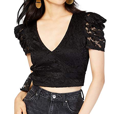 Material Girl Juniors Lace Faux Wrap Crop Top