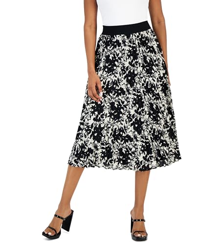 Women's Printed Pleated Midi Skirt