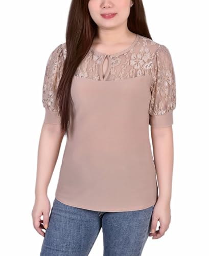 Petite Puff Sleeve Lace Top