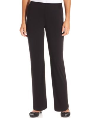Petite Pull-On Straight-Leg Pants