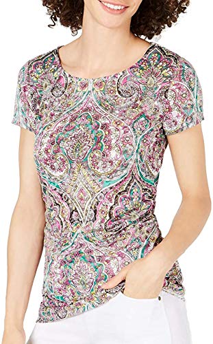 INC Printed Ruched Top