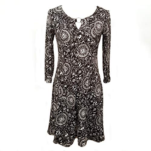 NY Collection Petite Printed Keyhole Dress