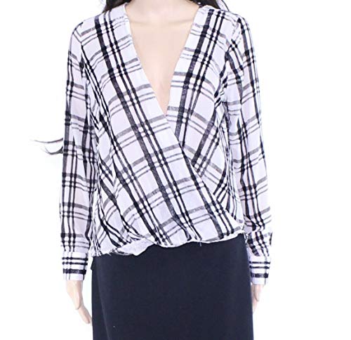 Petite Plaid Burnout Print Top
