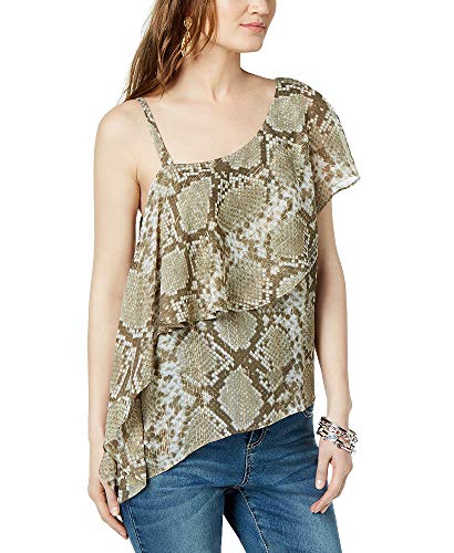Snake Print One Shoulder Top