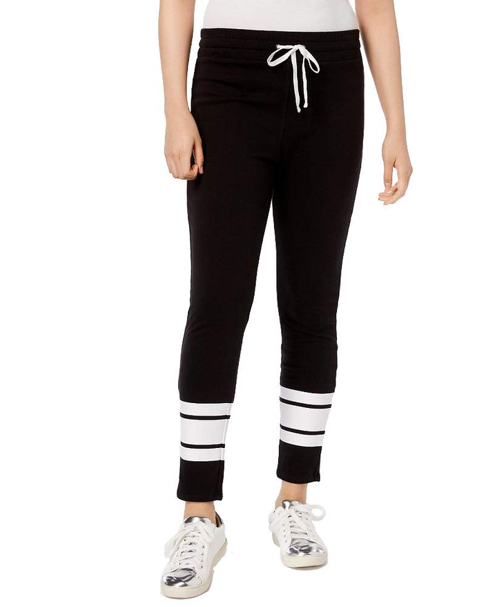 Juniors' Striped-Leg Drawstring-Waist Pants