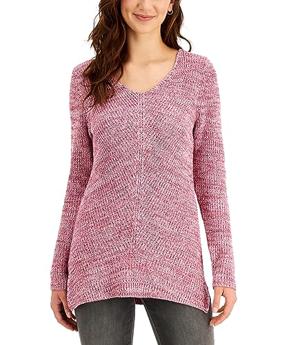 Style & Co Cotton V Neck Tunic Sweater