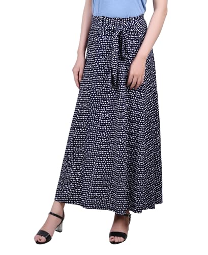 Petite Printed Maxi Skirt with Sash Waist Tie