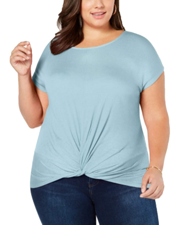 I.N.C. Plus Size Twist-Front Top