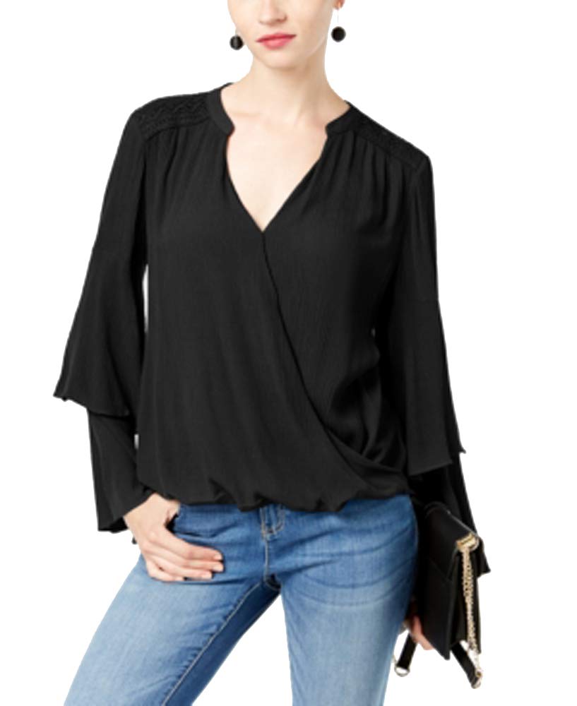 Petite Crepe Surplice Top