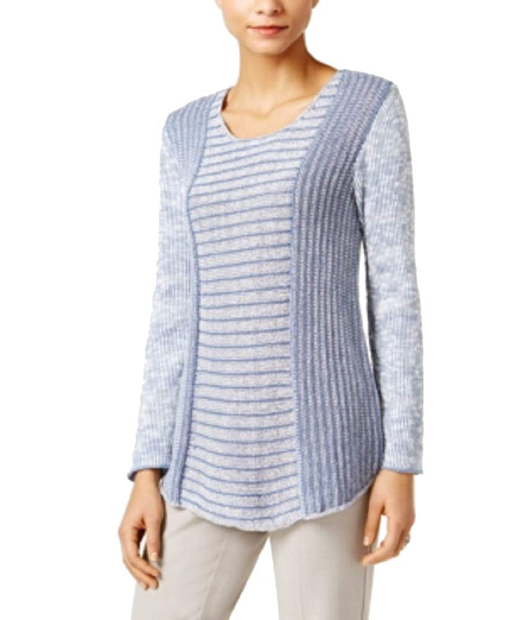 Style & Co Petite Marled Colorblocked Sweater