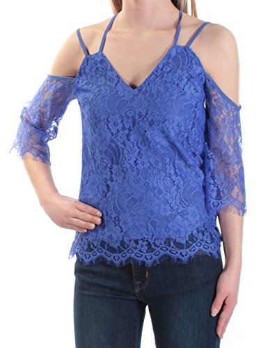 BAR III Strappy Lace Cold Shoulder Top