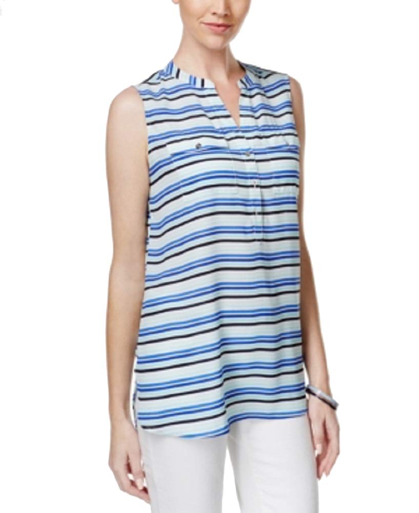 Charter Club Petite Sleeveless Striped Tunic