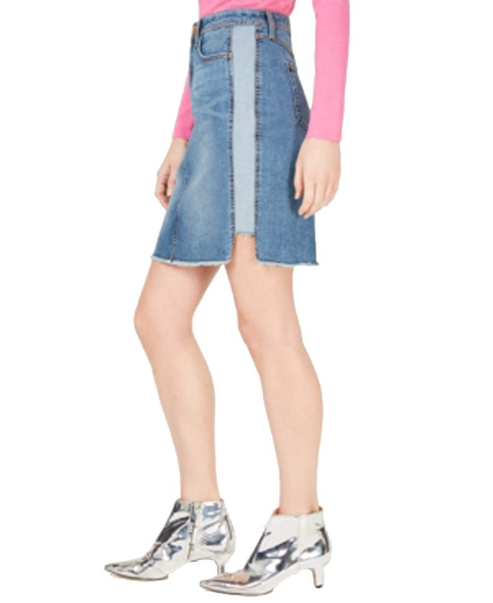 Raw Hem Jean Skirt