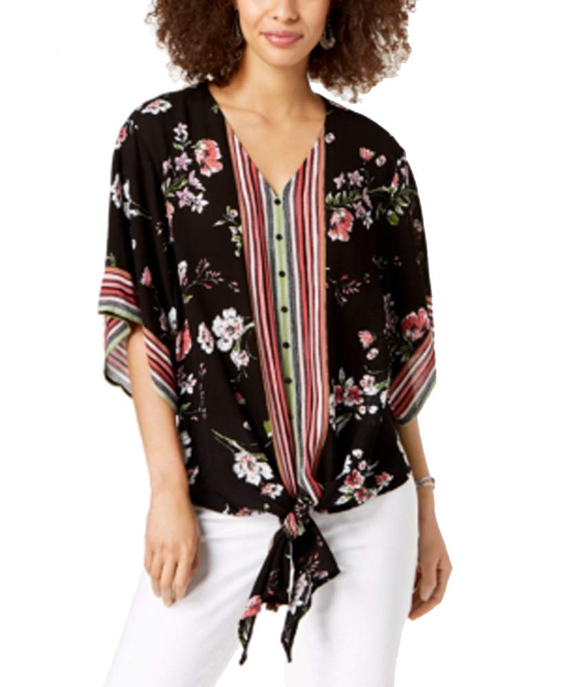 Printed Tie-Front Shirt
