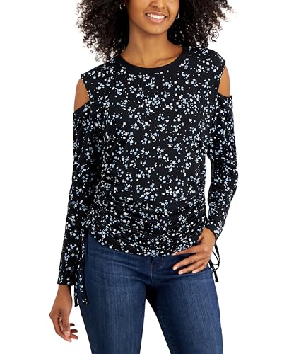 INC International Concepts Printed Cold Shoulder Sweater