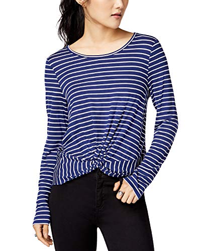 Hippie Rose Juniors Striped Twist Front T-Shirt