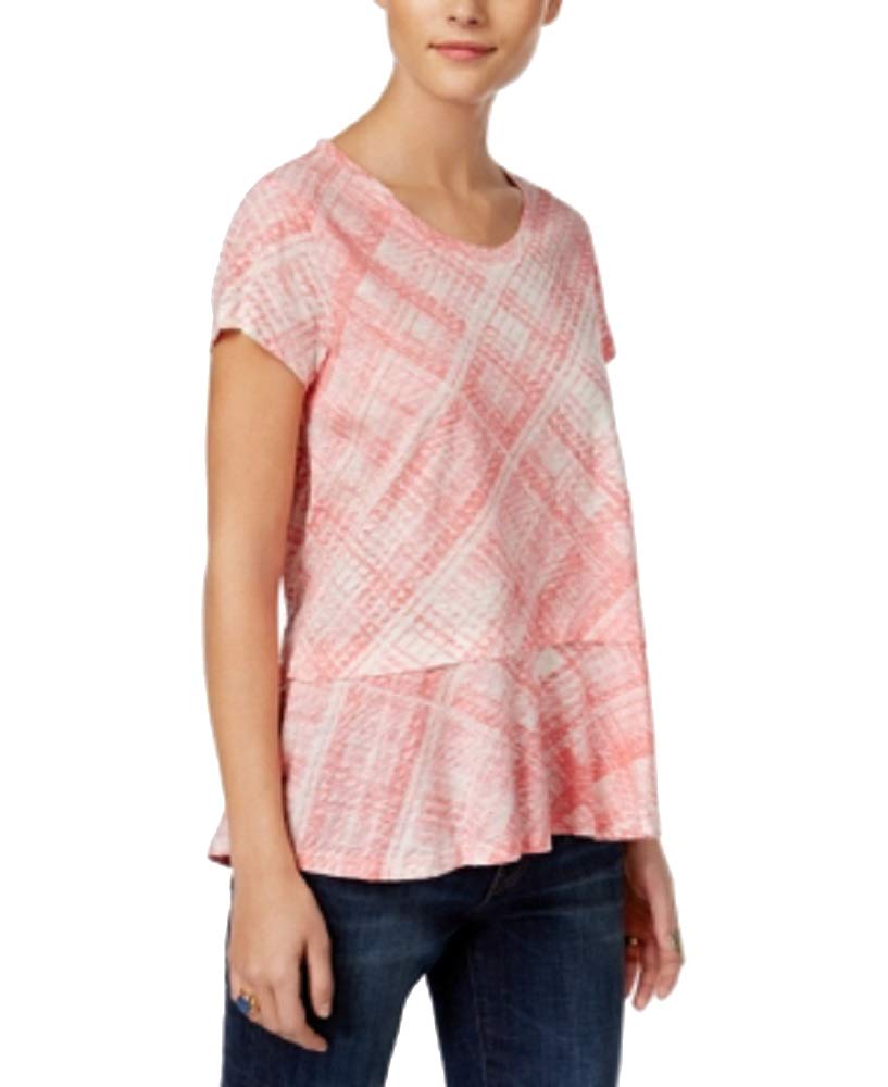 Style & Co Petite Cotton Plaid Peplum Top