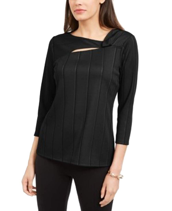 Petite Solid Twist-Neck Top